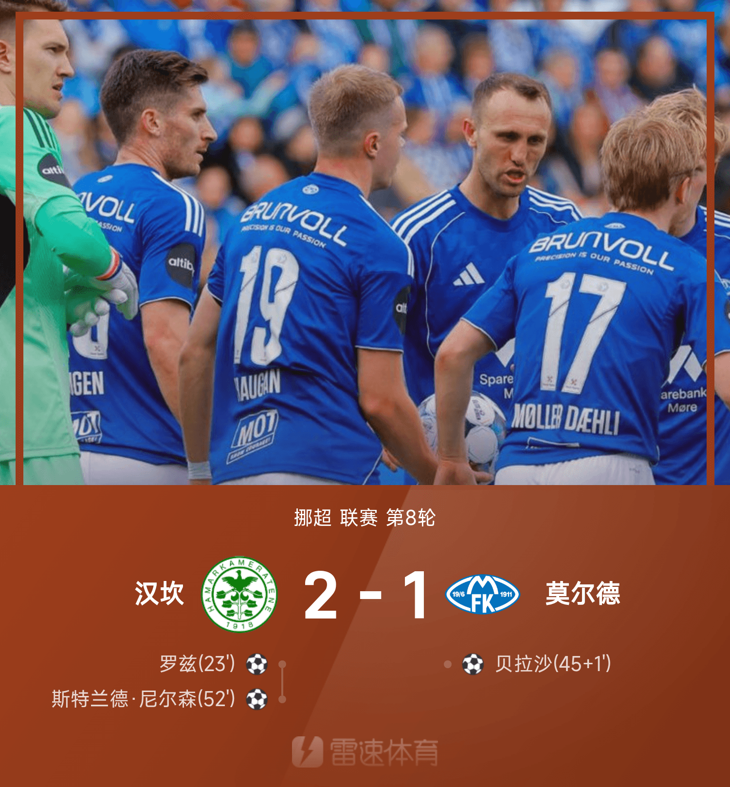 九游官网入口-⚽挪超战报：罗兹、尼尔森建功，汉坎2-1力克莫尔德